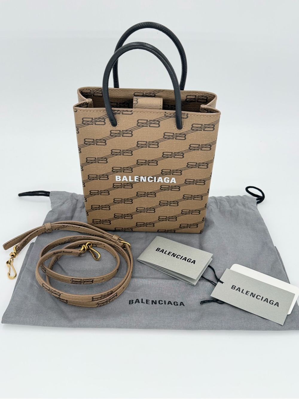Balenciaga Two Way Tote Full Set w/Strap Dust Bag & Entrupy COA Exclnt Condt